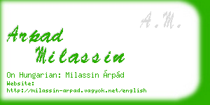 arpad milassin business card